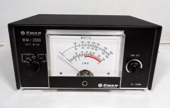 Swan WM-2000 HF Wattmeter with 200, 1000, & 2000 Watt Scales in Excellent Condition