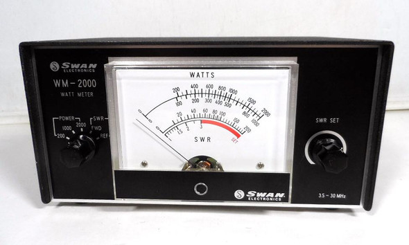 Swan WM-2000 HF Wattmeter with 200, 1000, & 2000 Watt Scales in Excellent Condition