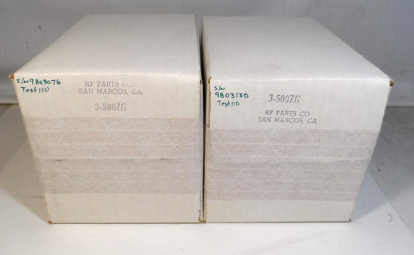RF Parts 3-500ZG Matched Pair, New In Box, Serial 9803076 & 9803130, Tested Full Output, Original Boxes