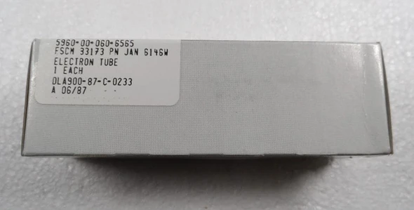 Genuine General Electric JAN 6146W NOS beam power tetrode vacuum tubes, June 1987 date code. Tested 100% on Dynascan tube tester in excellent cosmetic condition with original boxes. Rugged military-spec replacements for 6146/6146A/6146B. Ideal for Kenwood hybrids, Drake, Collins, and other HF transmitters. Premium USA-made tubes from Nationwide Radio & Eq Sales LLC