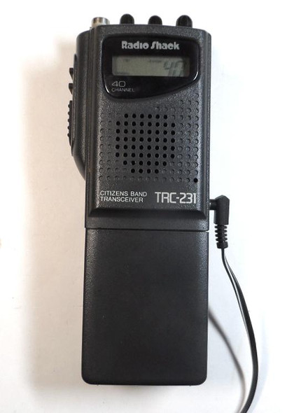 Excellent condition Radio Shack TRC-231 40-channel handheld CB walkie-talkie (21-1675). Fully working with bright illuminated LCD, full 5W power, ANL, adjustable squelch, power saver, and ceramic filter. Compact design (approx. 7" tall) runs on AA batteries or DC power. Classic late-90s Radio Shack quality in great cosmetic shape — perfect for collectors, emergency comms, or CB enthusiasts. Includes [list what you have: antenna, batteries, manual, box if any]. Tested and ready to use. Ships fast!