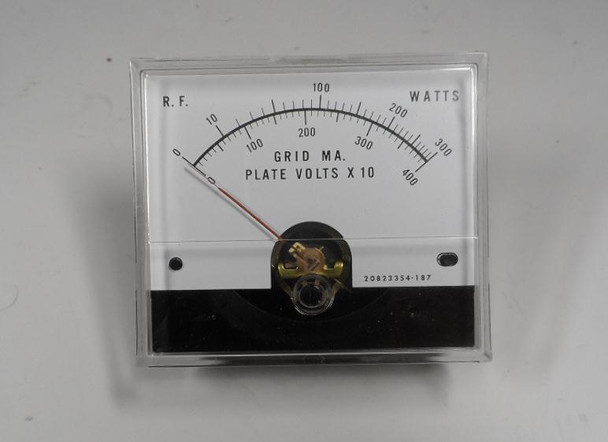 Excellent used RL Drake L-4B Grid / Volt Meter for ham radio linear amplifier. Multi-function taut-band meter for grid current and high voltage. Perfect restoration part from working L-4B.