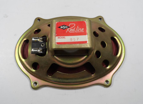 Genuine vintage Misco Red Line Speaker Model #057 in excellent condition, original from Collins 312B-5 Station Console. Perfect 5x7" 4-ohm replacement for Collins S-Line ham radio restorations. Warm tube audio, collector quality.