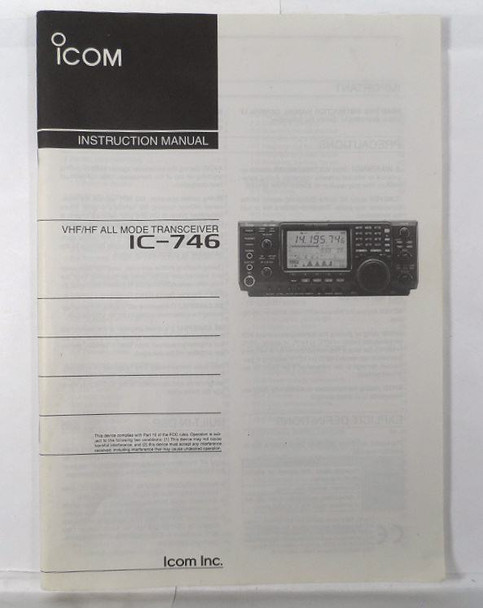Icom IC-746 VHF / HF All Mode Transceiver Original Instruction Manual