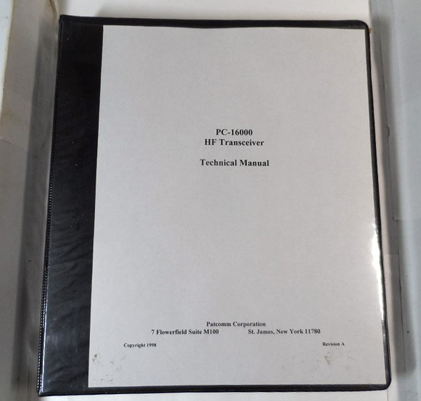 New Patcomm PC-1600 Technical Manual for sale. Complete factory technical documentation for the Patcomm PC-1600 HF DSP transceiver. Rare reference for this innovative 1990s American ham radio. Ships from Nationwide Radio & Equipment.