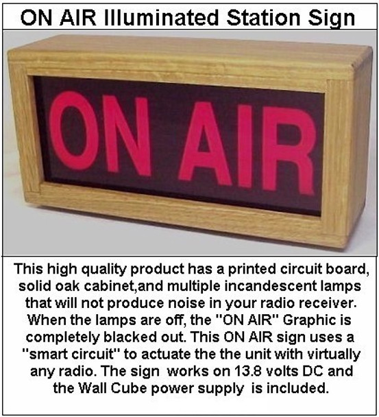 ON AIR Illuminated Amateur Radio Station Sign (Lights when the Transmitter or Transceiver is keyed)