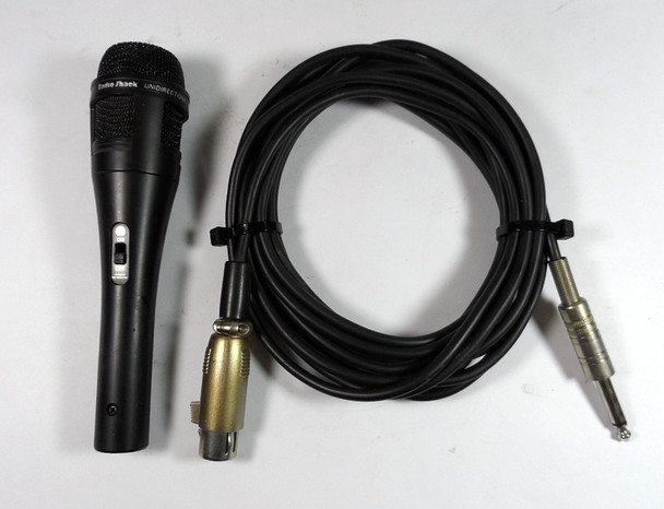 Radio Shack 33-3002,  500 Ohm Dynamic Microphone with 15 foot XLR Cord, In Excellent Condition 