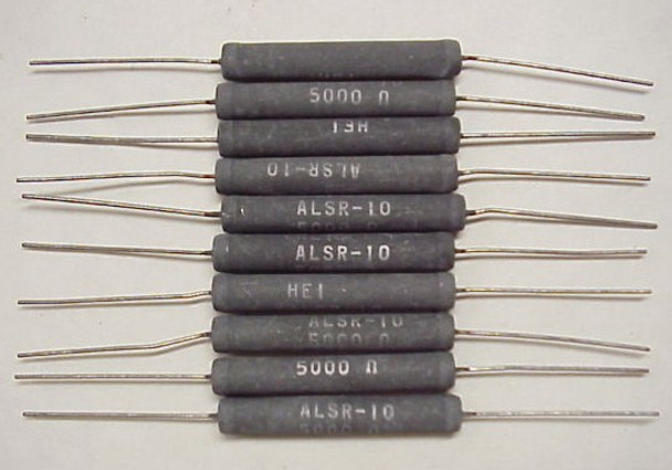 (10) 5000 Ohm 10 Watt 5% Resistors HEI P/N ALSR-10