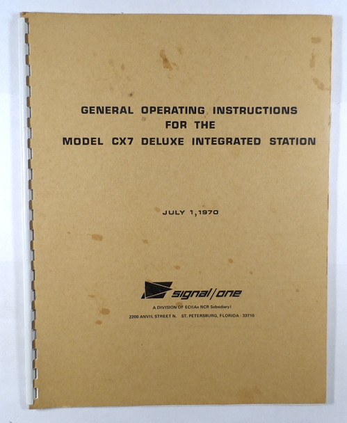 Signal One Model CX7 Transceiver User Operation  Manual #1 Signal One Model CX7 Transceiver User Operation  Manual #1