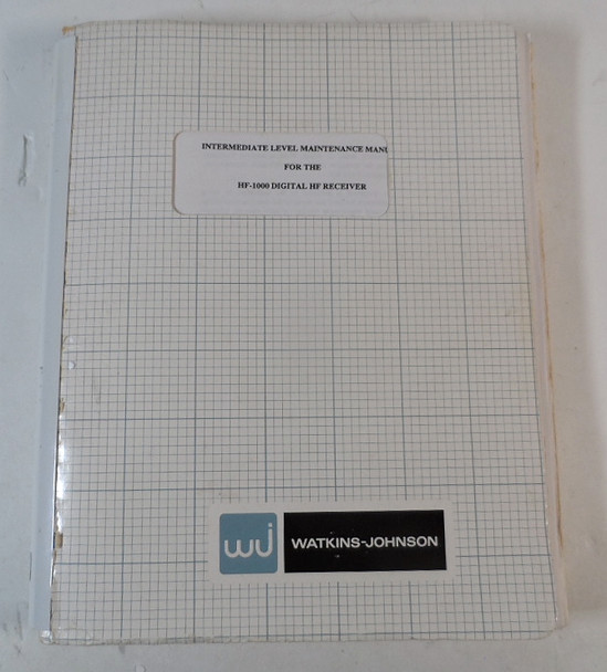 Watkins-Johnson RF-1000 /  WJ-8711 Premium HF Receiver Original Maintenance Manual in Excellent Condition