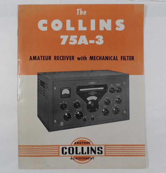 Collins 75A-3 Original  7 Page Sales Brochure in Excellent Condition