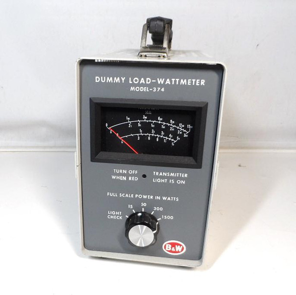 Barker & Williamson (B&W) 374 1500 Watt Dummy Load  Wattmeter  15, 50, 300, & 1500 Watt Meter Range
