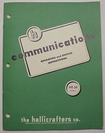 Hallicrafters HT-30 Mark 1 Manual Reproduction
