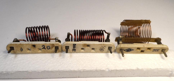 National Radio 3 Plug in Band Coils Marked 20E on Each Coil Base
