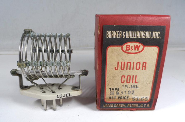 Barker & Williamson (B&W)  15 JEL, 15 Meter Plug in Band Coil NOS in Box  #1