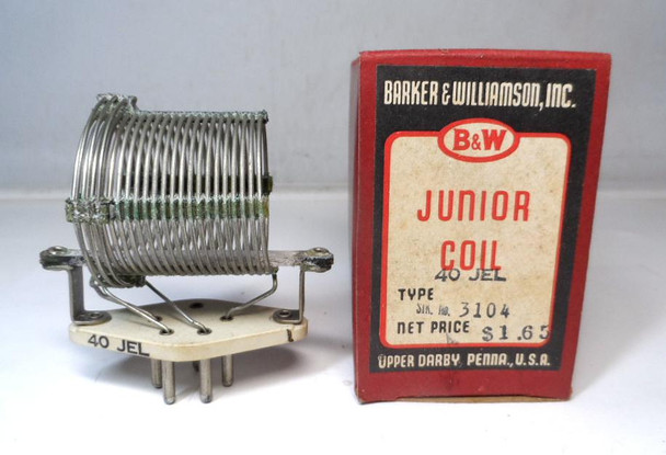 Barker & Williamson (B&W)  40 JEL, 40 Meter Plug in Band Coil NOS in Box #1