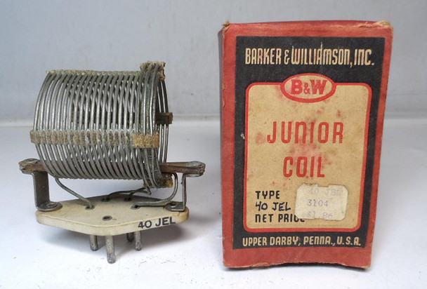 Barker & Williamson (B&W)  40 JEL, 40 Meter Plug in Band Coil NOS in Box #2