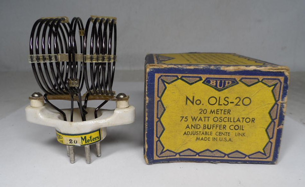 Bud OLS-20, 20 Meter 50 Watt Oscillator and Buffer Coils  NOS in Box #2