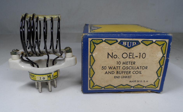 Bud OEL-10, 10 Meter 50 Watt Oscillator and Buffer Coils NOS in Box #1