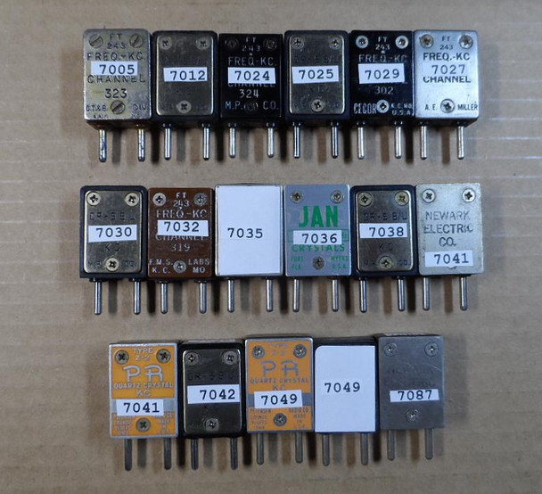 Crystals FT-243 Type from Various Manufacturers for the Amateur Radio Lower 40 Meter Band, Used & Tested Group #2