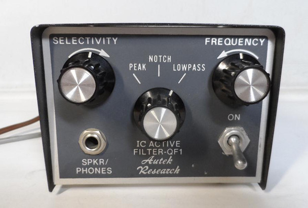 Autek Research QF-1 analog active audio filter designed for amateur radio CW/SSB reception