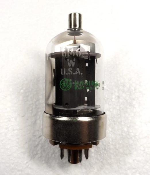 Genuine General Electric JAN 6146W NOS beam power tetrode vacuum tubes, June 1987 date code. Tested 100% on Dynascan tube tester in excellent cosmetic condition with original boxes. Rugged military-spec replacements for 6146/6146A/6146B. Ideal for Kenwood hybrids, Drake, Collins, and other HF transmitters. Premium USA-made tubes from Nationwide Radio & Eq Sales LLC