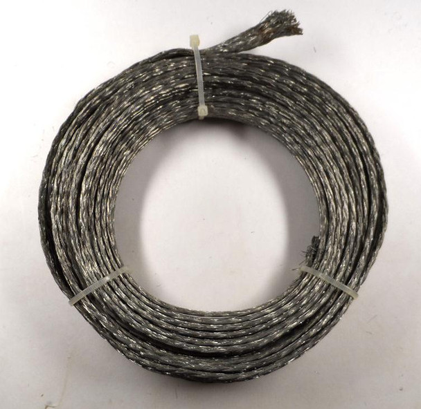 21 ft of 1/2" woven tinned copper braided grounding strap. Flexible, corrosion-resistant for ham radio, automotive, antenna, and equipment bonding. Excellent low-impedance ground path — durable & high-quality!