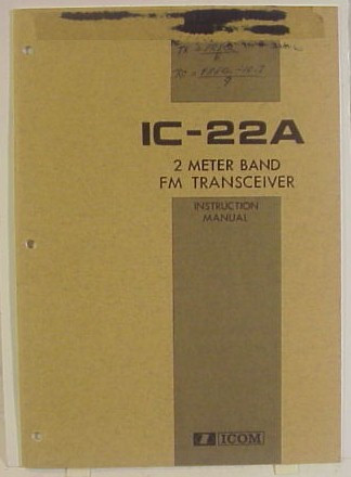 Icom IC-22A Original Operation Manual - Nationwide Radio & Eq. Sales LLC