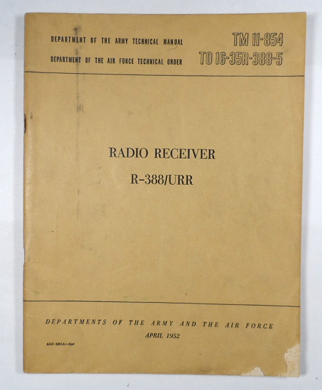 Collins R-388 / URR 51J-3 Receiver Original Dept of the Army Technical ...
