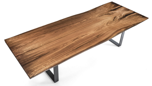 D.T. Plank Table Solid wood tabletop and metal base