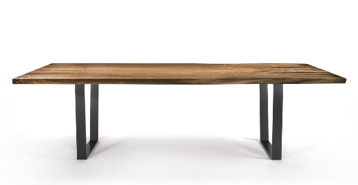 D.T. Plank Table Solid wood tabletop and metal base