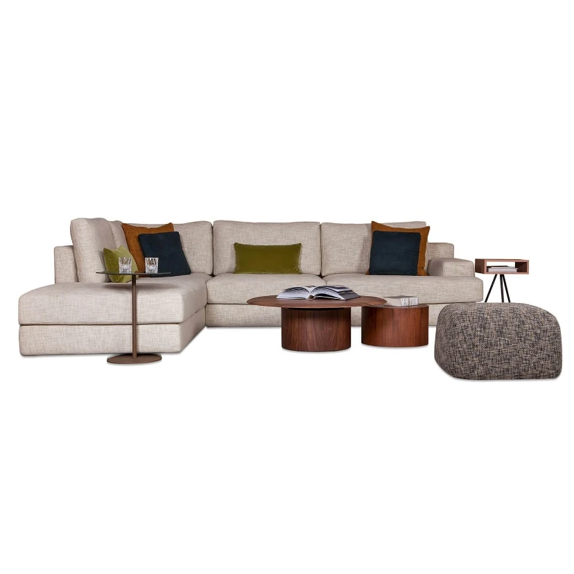 Round wood coffee table