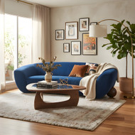 The Carlo Sofa: Sculptural Volume and Spherical Wood Detailing at Mondo Collection