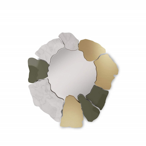 Marble and metal mirror frame