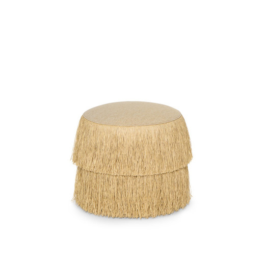 Fringes Rattan Pouf