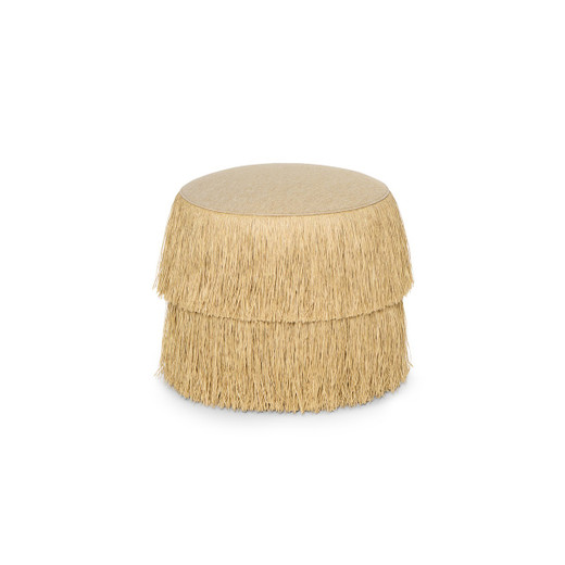 Fringes Rattan Pouf
