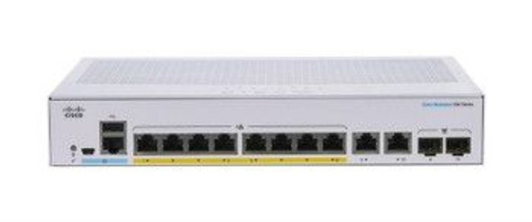 Cisco 350 CBS350-8T-E-2G Ethernet Switch 10 Ports Manageable 2 Layer Supported Modular 2 SFP Slots 12.55 W Power Consump