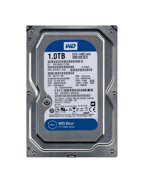 Western Digital 1TB SATA 6Gb/s 7200RPM 3.5 inch Hard Disk Drive