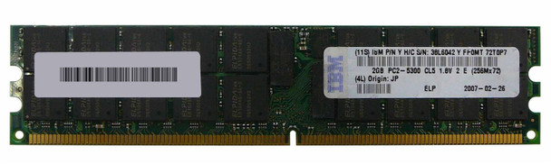 IBM 2GB 667MHz DDR2 PC2-5300 Registered ECC CL5 240-Pin DIMM Dual Rank Memory
