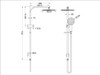 Dolce Combo Top Inlet New Shower Rail Set Tap (Chrome) - 13997