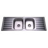 Eden Double Bowl & Double Drainer Kitchen Sink 1380 x 480 x 180mm