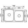 Cora 1 & 3/4 Undermount Kitchen Sink 808 x 490mm