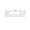 MECCA DOUBLE TOWEL RAIL 800MM BRUSHED NICKEL