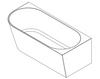 Clifton 1700 Right Corner Bath Gloss White