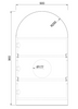 ARIA ARCH SIDE HINGED MIRROR CABINET - 500 x 900mm