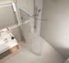 CURVED GLASS WALK IN SHOWER SCREEN