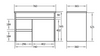 POLAR SLIMELINE 750x370 LEFT HAND WALL HUNG PVC VANITY