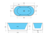 ELIVIA BACK TO WALL BATH - MATTE BLACK & WHITE