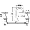 Naughts N Crosses Basin Tap Set Brushed Nickel