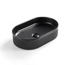 CASCADE BASIN FLUTED MATTE BLACK OVAL